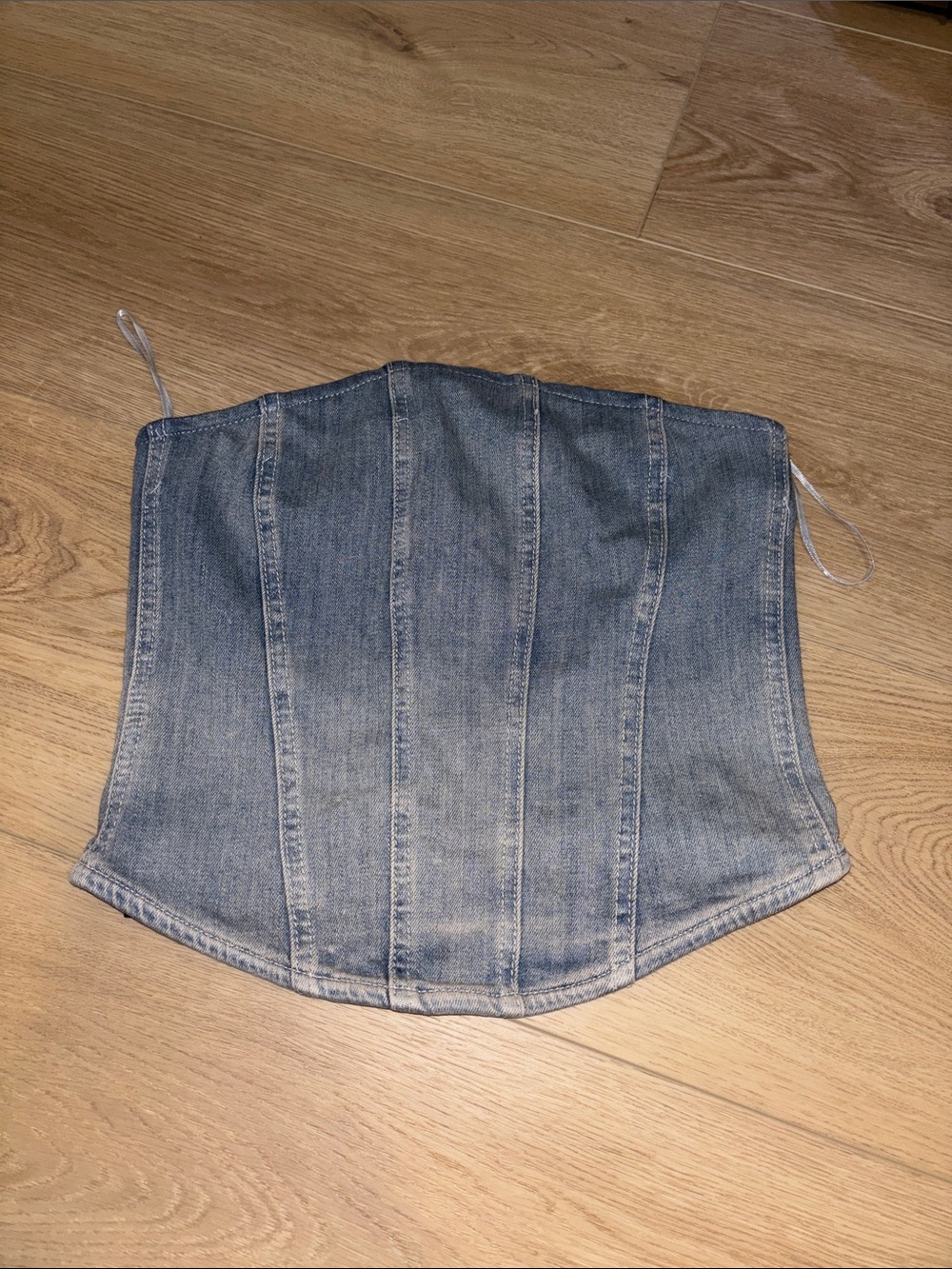 ZARA Denim Corset Top - Light Blue